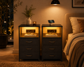 Table de Chevet LED Connectée avec Prises USB(Lot de 2)